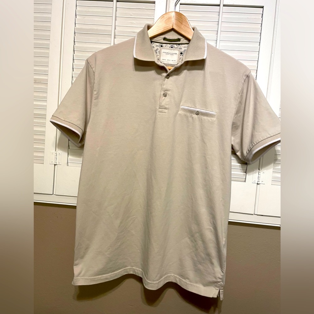 DENIM & FLOWER Beige Polo Shirt